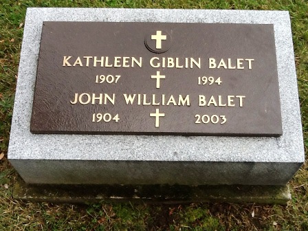 St. Agnes Cemetery - Ilion NY, William Giblin Plot - Kathleen Giblin Balet 1907 - 1994 