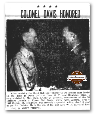 Lt. Col. John N. Davis - Medals