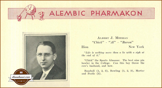 Albert Meehan - Albany College of Pharmacy Yearbook 1934
