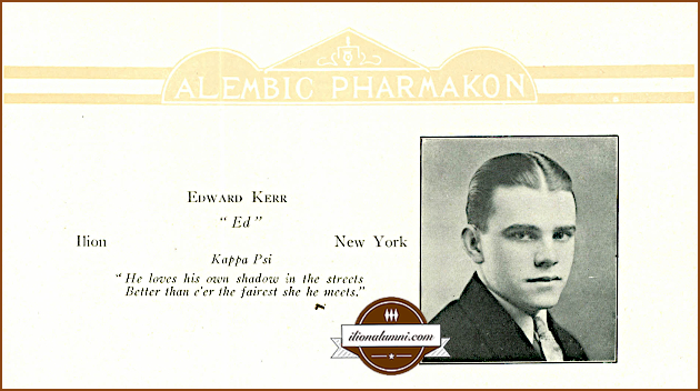 Edward Kerr - Albany College of Pharmacy Yearbook 1928