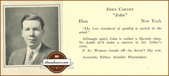 John Carney Albany College of Pharmacy Yearbook 1934