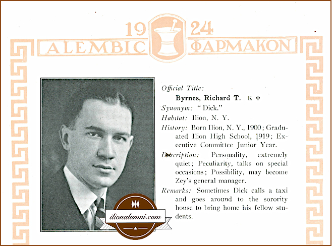 Richard Byrnes Albany College of Pharmacy Graduation 1924