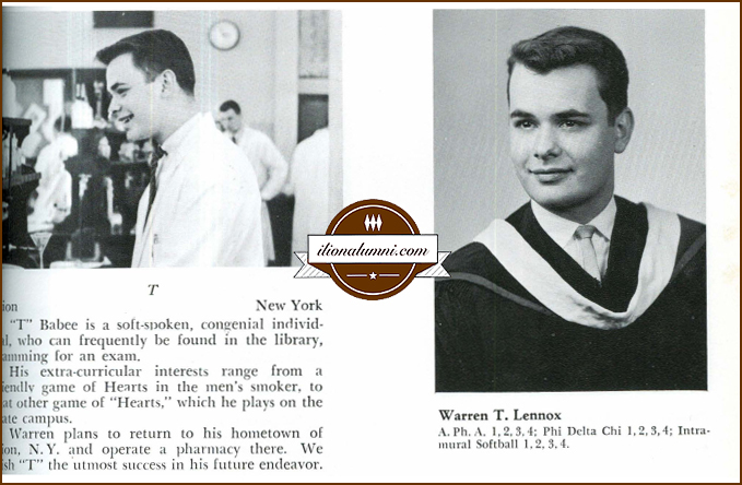 Warren Lennox Albany College of Pharmacy Graduation 1962