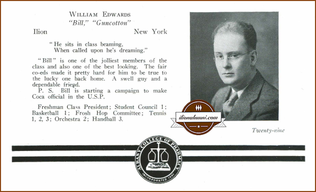 William Edwards Albany College of Pharmacy Graduation 1935