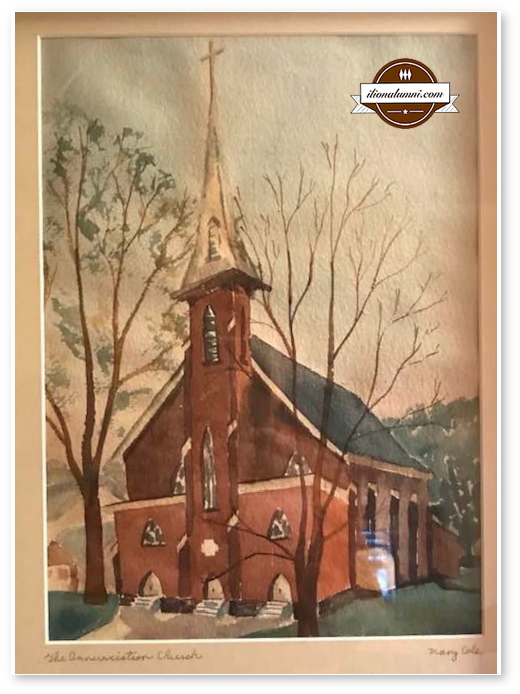 1938 Yearbook Art Editor - Mary Cole - Annunciation - Ave Maria Church Painting