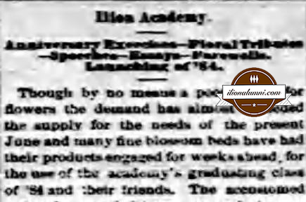 Ilion Citizen IHS Academy 1884