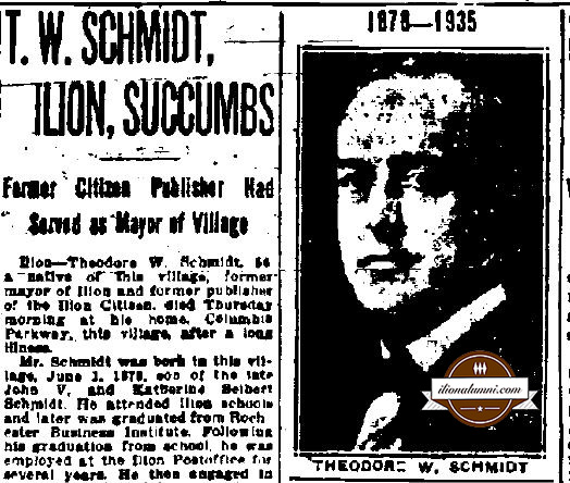 Utica Daily Press IHS Graduate Theodore W. Schmidt 1896