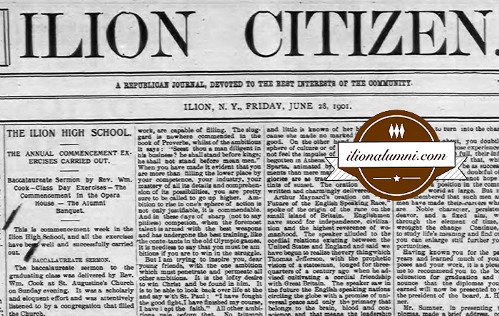 Ilion Citizen IHS Graduates 1901