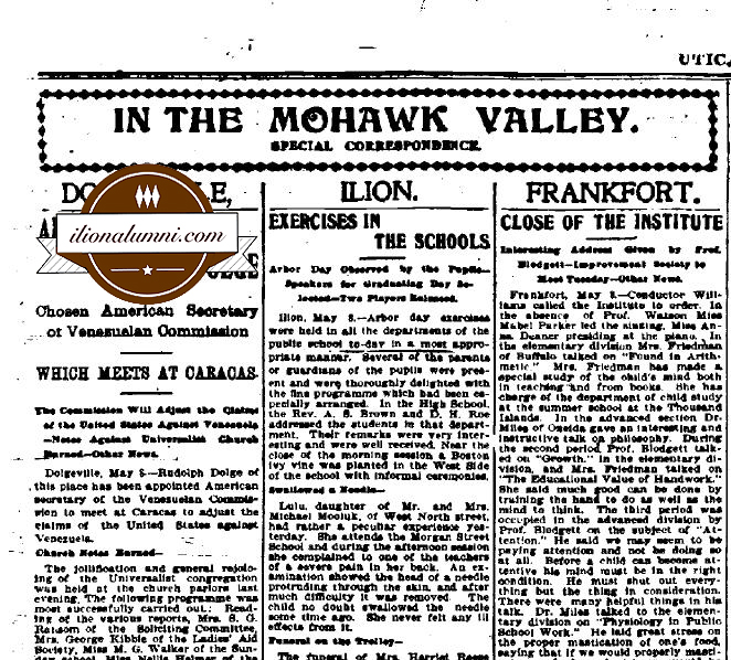 Utica Herald Dispatch IHS Graduation Speakers 1903