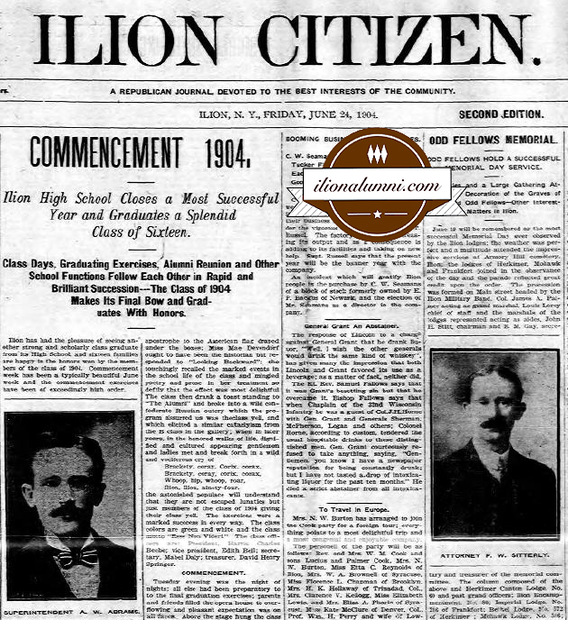 
Ilion Citizen IHS Graduation Speakers 1904