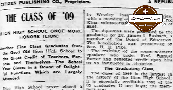 Ilion Citizen - June 24, 1909 Class of 1909