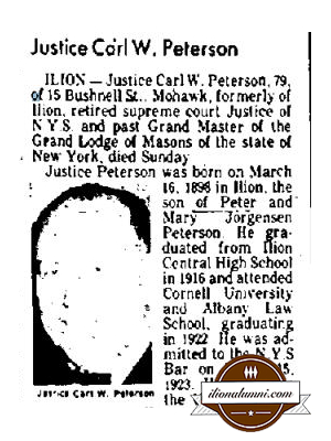 Utica Observer Dispatch Justice Carl W. Peterson 1916