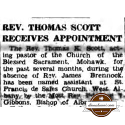 
Ilion Sentinel - Rev. Thomas Scott Receives Appointment - Class of 1920