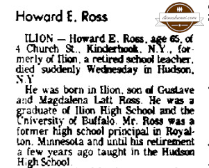 Utica Daily Press - Howard E. Ross Obituary - IHS 1933