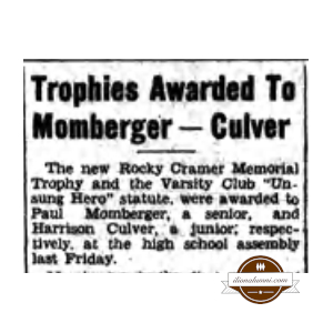 The Ilion Sentinel - IHS 1943 - Trophies Awarded To Momberger - Culver