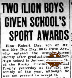 Herkimer Evening Telegram Two Ilion Boys Given School's Sport Awards 1945