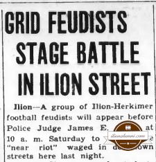 Herkimer Evening Telegram - Grid Feudists Stage Battle in Ilion Street 1945