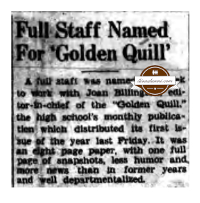 Ilion Sentinel - IHS 1945 - Full Staff Named For 'Golden Quill'