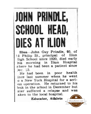 Herkimer Evening Telegram - John Prindle, School Head, Dies at Ilion - 1951
