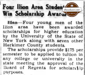 Herkimer Evening Telegram IHS Graduates 1951 Four Ilion Area Students
