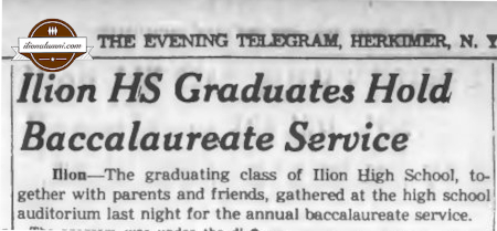 Herkimer Evening Telegram IHS Graduates 1951 Baccalaureate Service