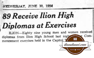 The Herkimer Evening Telegram IHS Graduation 1954