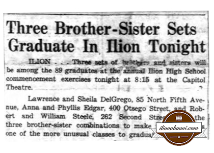 The Ilion Sentinel IHS Graduation 1954
