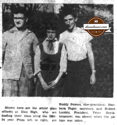 The Ilion Sentinel IHS 1954 - Senior Class Officers