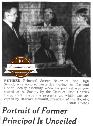 Herkimer Evening Telegram - 1958 - Portrait of Former Principal Is Unveiled