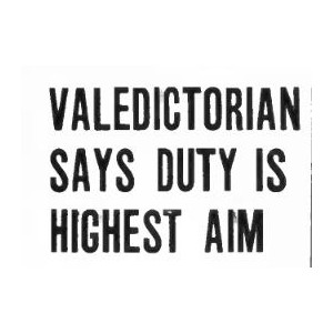 Herkimer Evening Telegram - Valedictorian Says Duty Is Highest Aim - 1962