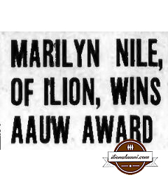 Herkimer Evening Telegram - Marilyn Nile of Ilion, Wins AAUW Award - 1963