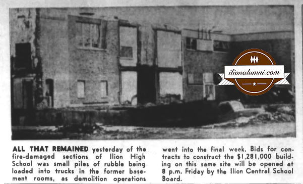 Herkimer Evening Telegram 1964 Ilion High - Demolition At School Nears End