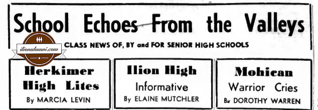 Herkimer Evening Telegram 1964 Ilion High Informative By Elaine Mutchler - Student Council