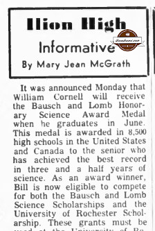 Herkimer Evening Telegram - Ilion High Informative By Mary Jean McGrath - 1965