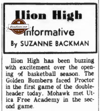 Herkimer Evening Telegram - Ilion High Informative By Suzanne Backman - 1965