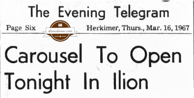 Herkimer Evening Telegram - Carousel To Open Tonight In Ilion - 1967