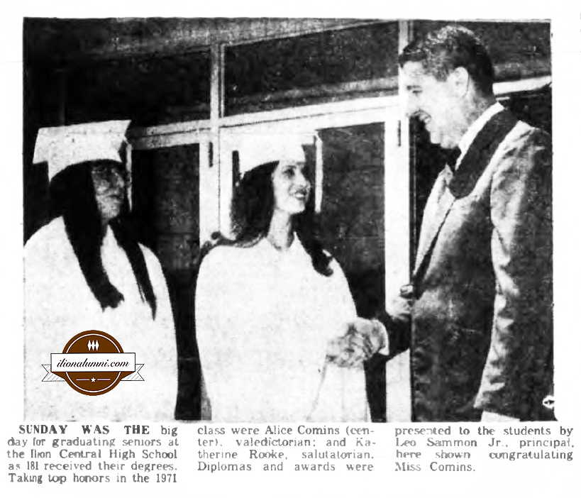 Herkimer Evening Telegram IHS Valedictorian and Salutatorian 1971