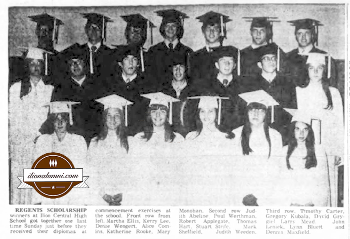 Herkimer Evening Telegram IHS Regents Scholarship Winners 1971