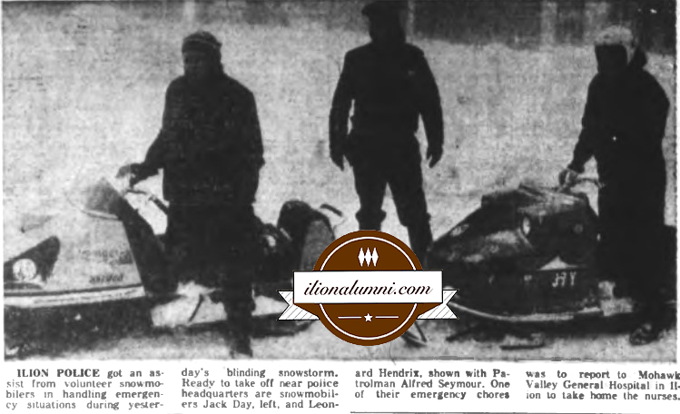 Herkimer Evening Telegram - volunteer snowmobilers in handling emergency situations - 1971