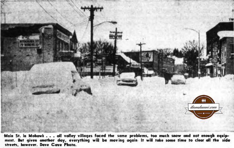 Herkimer Evening Telegram - Main St. in Mohawk Blizzard - 1971