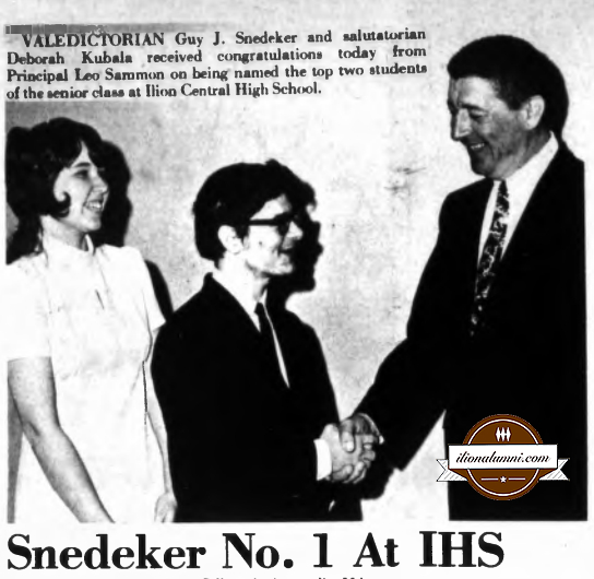 The Herkimer Evening Telegram -  Snedeker No. 1 At IHS - Class of 1972