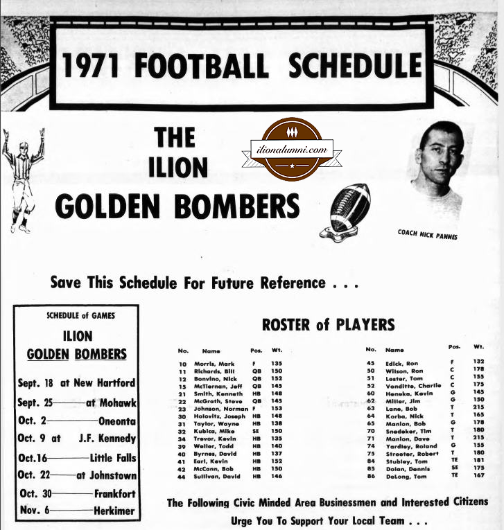 The Herkimer Evening Telegram - 1971 Ilion Football - 1972