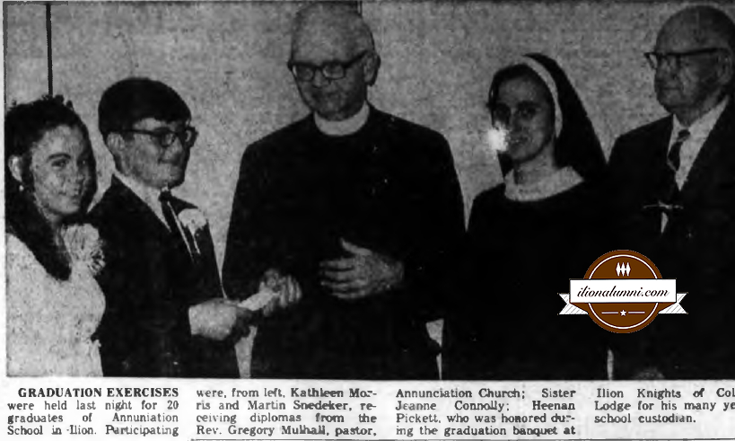 Herkimer Evening Telegram - Diplomas To 20 At Annunciation School In Ilion - Class of 1974