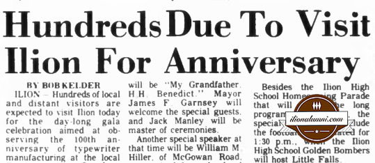 Herkimer Evening Telegram - Hundreds Due To Visit Ilion For Anniversary - Class of 1974