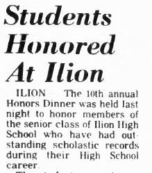Herkimer Evening Telegram - Students Honored at Ilion 1974