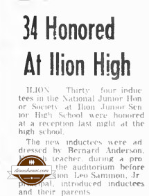 Herkimer Evening Telegram - 34 Honored At Ilion High - Class of 1974