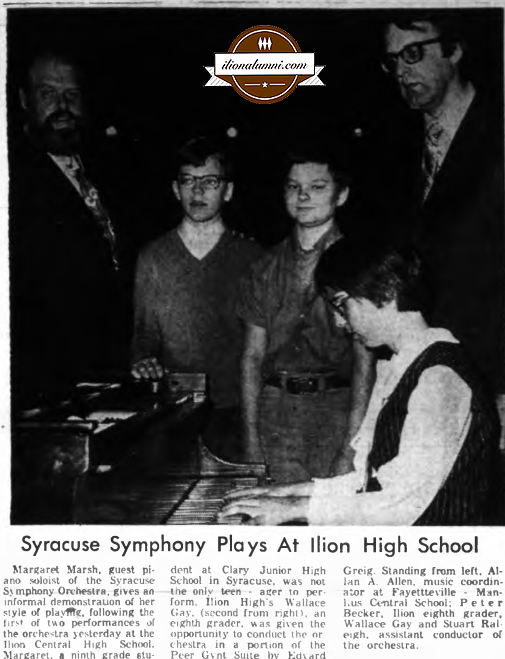 Herkimer Evening Telegram - Syracuse Symphony Plays At Ilion High School - IHS Class of 1975