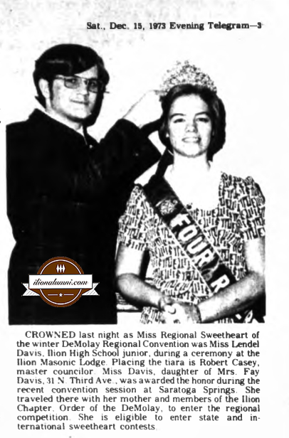 Herkimer Evening Telegram -Crowned last night as Miss Regional Sweetheart - IHS Class of 1975
