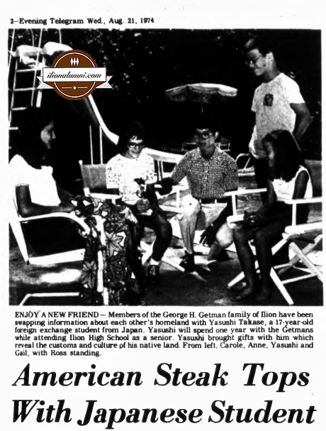 Herkimer Evening Telegram - American Steak Tops With Japanese Student - IHS Class of 1975