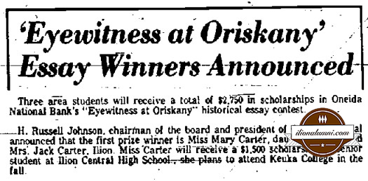 Utica Observer Dispatch - 'Eyewitness at Oriskany' Essay Winners Announced  - 1976